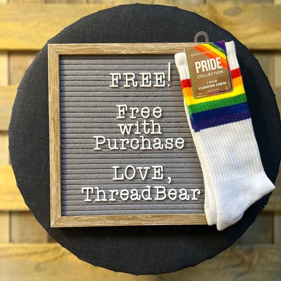 ✶Free!✶ Rainbow Pride Cushion Crew White Socks 🌈 FREE w/any $25 Purchase! LGBTQ - Picture 6 of 7